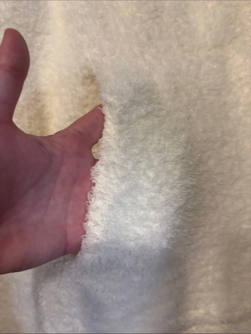 Big Blanket Co White Plush Hoodie Robe with Hood and built in eye mask